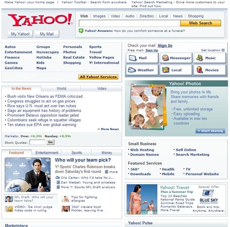 Yahoo Homepage In Two Flavors