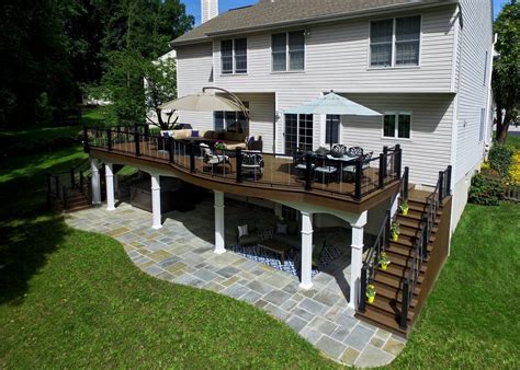 elevated deck designs safety features for above ground decks custom backyard deck designs