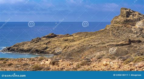 Columnar Jointing Structures Of Punta Baja Cabo De Gata N Jar Natural Park Spain Stock Image