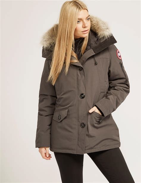 canada goose womens montebello padded parka jacket grey in grey lyst uk