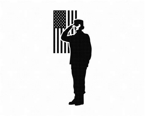 Child Soldier Saluting Clipart Black And White