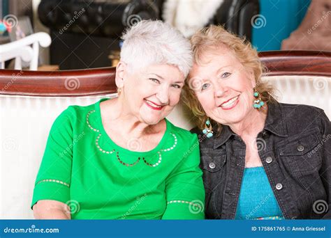 Two Senior Women In Bright Colors Stock Image Image Of Female
