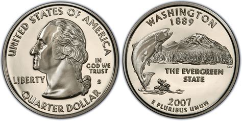 2007 S 25c Washington Dcam Proof Washington 50 States Quarters