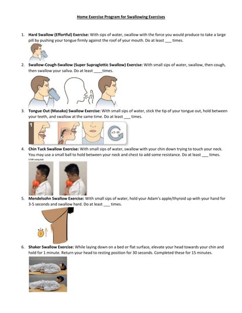 Home Exercise Program For Swallowing Exercises