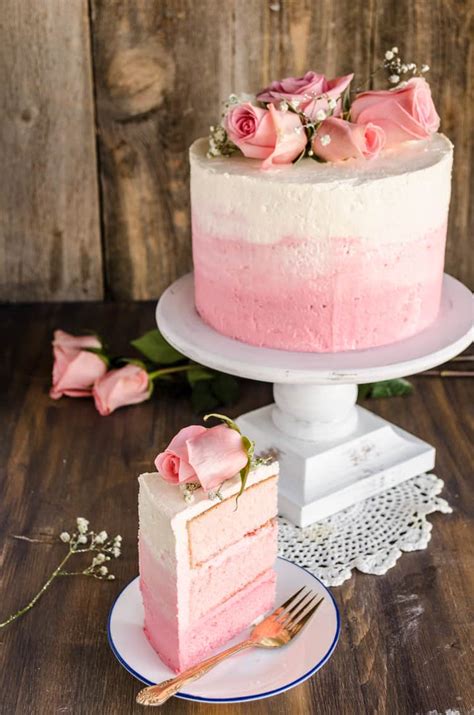 Strawberry Pink Ombre Cake Oh Sweet Basil