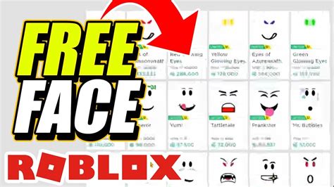 How To Get Free Faces On Roblox Youtube