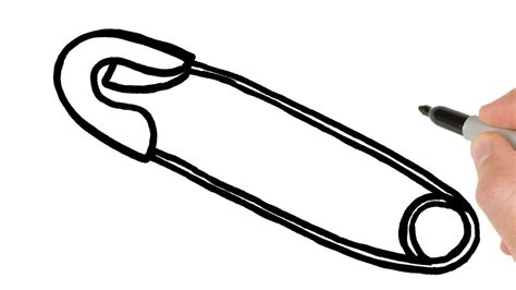 How To Draw Safety Pin Easy Stuff Drawing Tutorial Youtube