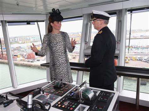 Britains Duchess Kate Christens New Princess Ship