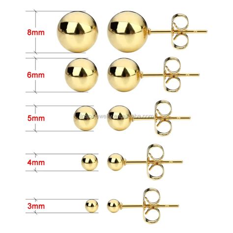10 Pcs Set Gold Silver Color Stainless Steel Stud Earrings Set Jewelry