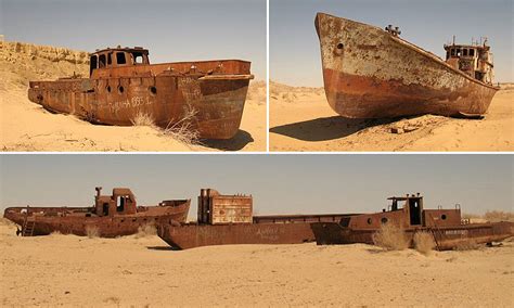 Pictured The Eerie Rusting 50 Year Old Ghost Ships Which Are The Only