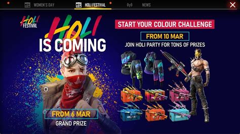 Garena Free Fire New Special Event Holi 😊 😊 Youtube