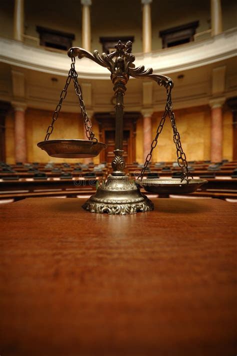 Decorative Scales Of Justice In The Courtroom Stock Image Image Of