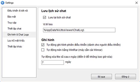 Ultraviewer 6249 Tính Năng Ghi Hình Lịch Sử Chat