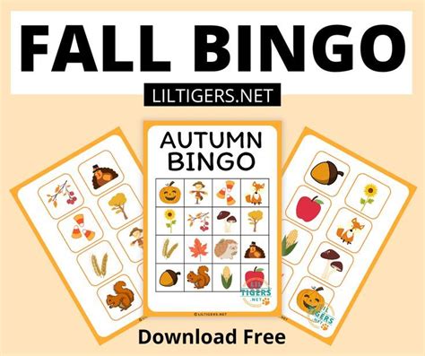 Free Printable Fall Bingo Game Bingo For Kids Free Printable Bingo