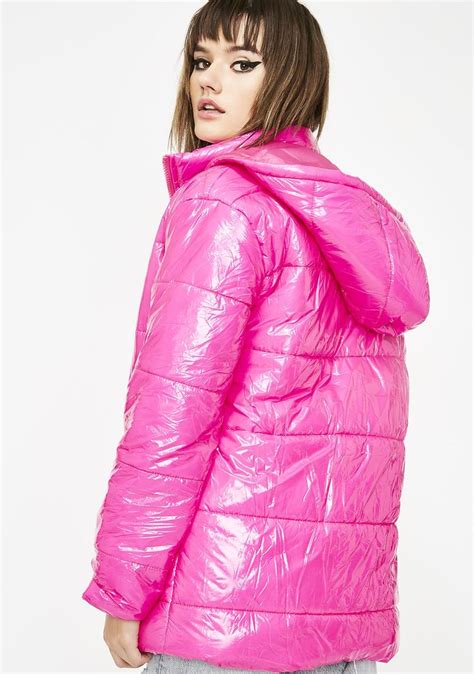 hot pink puffer jacket puffer jackets jackets fashion