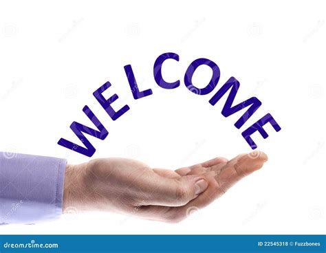 Welcome Word On Vase Background Blue Sky Wall Stock Photography