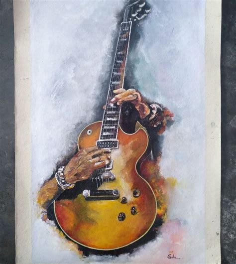 Abstract Guitar Art Painting Canvas Painting Acrylic Painting