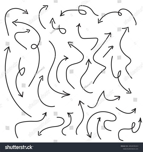 Squiggly Line Arrow Vector In Different Royalty Free Stock Vector