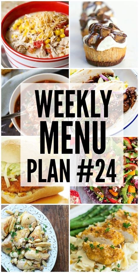 Weekly Menu Plan 24 Recipegirl