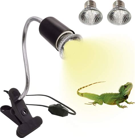 Reptile Aquarium Heat Lamp Turtle Lights Clip Uva Uvb Bulbs W Basking Lamp Adjustable