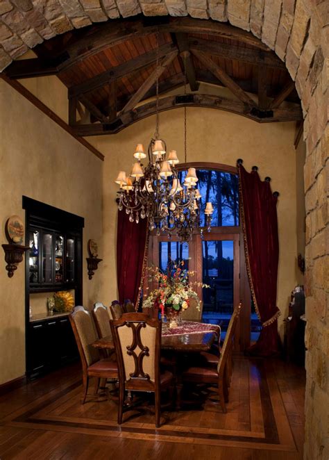 Grand Tuscan Dining Room Boasts Elegant Chandeliers Hgtv