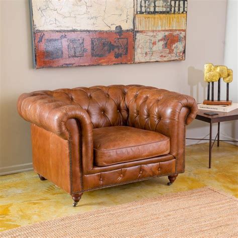 Clairemont Chesterfield Chair | Tufted leather chair ... Barcalounger melrose recliner chair genuine edmond chocolate all leather.