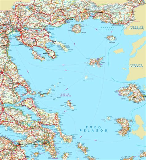 Large Detailed Map Of North Aegean Sea