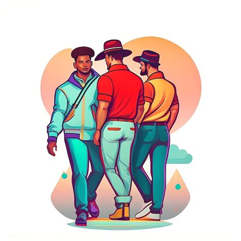 Premium Ai Image A Group Of Three Men Standing Next To Each Other
