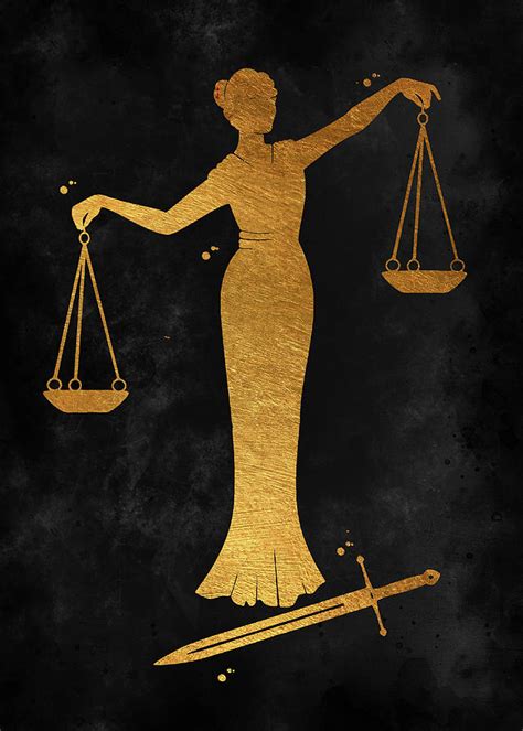 Justice Symbol Watercolor Print Lady Justice Art Print Lawyer Office
