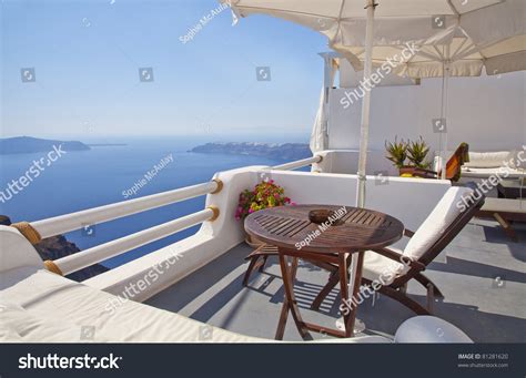 Breathtaking View Of The Caldera From A Balcony In Imerovigli