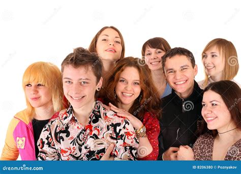 Cheerful Group Of Young People Stock Photo Image Of Happiness Model