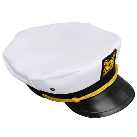Vintage White Adjustable Skipper Sailors Navy Captain Boating Military