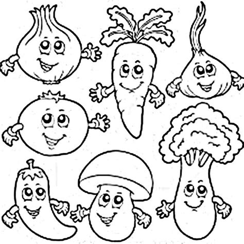 Preschool fruits and vegetables coloring pages. Fruits And Veggies Coloring Pages. Healthy Eating Coloring ...