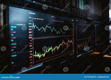 Screen With Stock Market Index Charts And Diagrams Ai Generative Stock