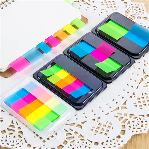 Creative Stationery Fluorescent Color Stickers Notepad Labels Notes