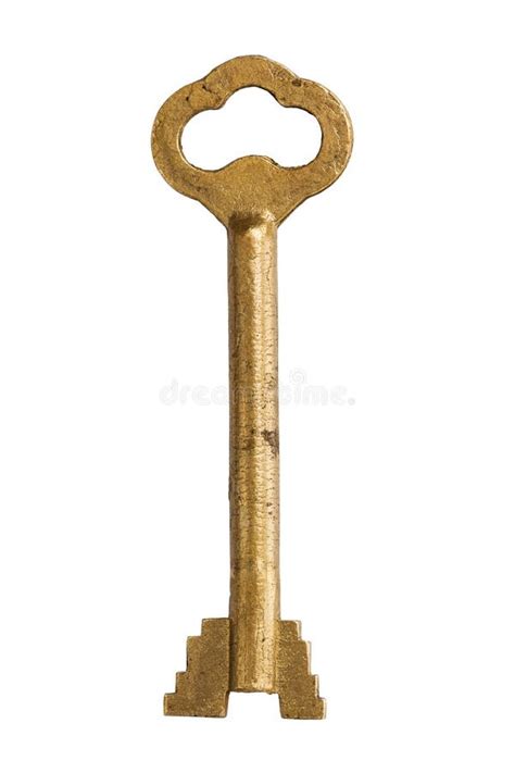 Vintage Bronze Key Isolated On White Background Stock Photo Image Of