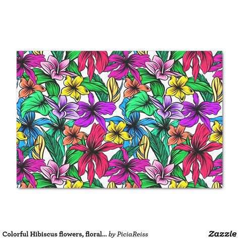 If you want a realistic flower, cut your stem down to about 3 in (7.6 cm). Colorful Hibiscus flowers, floral vector pattern Tissue Paper | Zazzle.com in 2020 | Diy prints ...