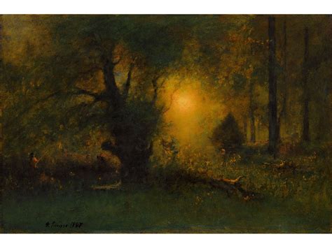 George Inness Sunrise In The Woods 1887 Giclee Fine Art Etsy