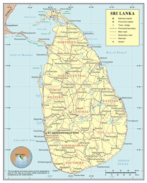 Large Detailed Road Map Of Sri Lanka Sri Lanka Large