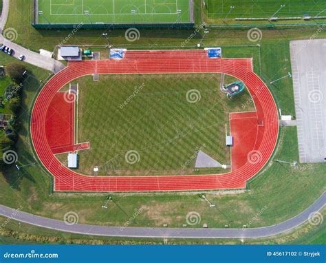 Aerial View Of Athletic Running Track Stock Photo Image 45617102