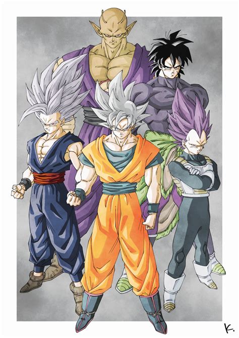 son goku vegeta son gohan piccolo broly and 2 more dragon ball and 2 more drawn by kakeru