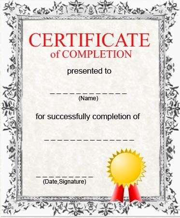 Any text boxes can be left blank. certificate-completion-template