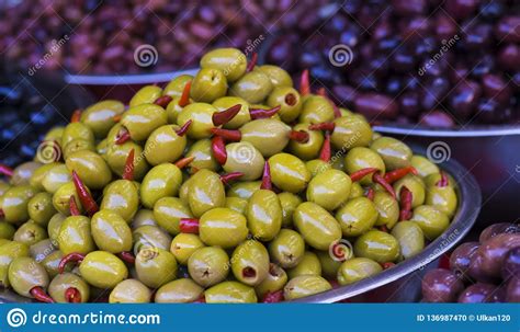 All of these olive fruit resources are for free download on pngtree. Green Olive Stuffed With Red Pepper Close-up. Fruit And ...