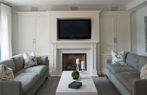 A fireplace surround can transform a room. Fireplace Cabinets - Transitional - living room ...