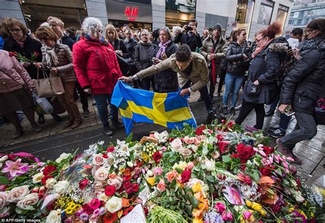 Sweden Honours Terror Attack Victims With Minutes Silence Daily Mail Online