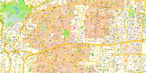 Mexico City Map Vector Exact City Plan High Detailed Street Map