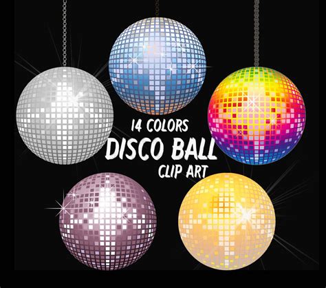 Disco Ball Clip Art Disco Balls Clipart Make Your Own Disco Etsy