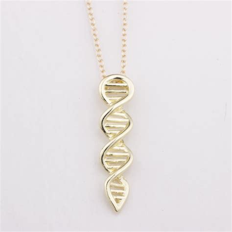 N339 Fashion Jewelry Silver Dna Necklace Science Jewelry 3d Dna