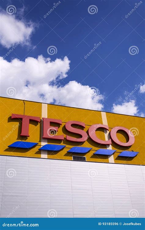 Tesco Company Logo On The Supermarket Building Editorial Photo Image