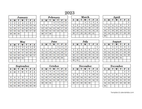 2023 Calendar Free Printable Microsoft Word Templates 2023 Year